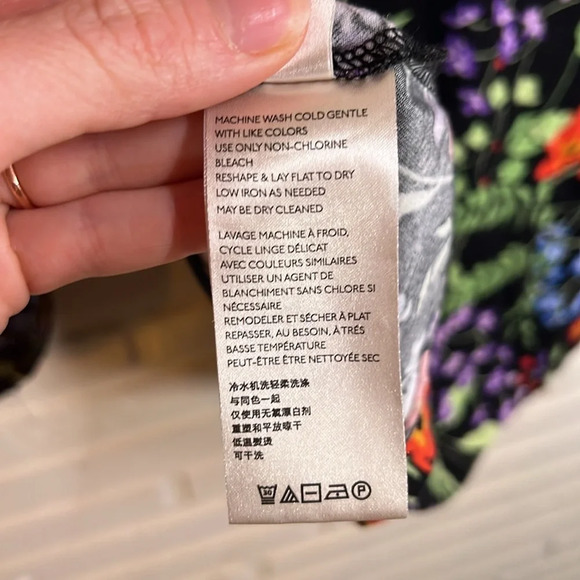 Maeve Black Floral Metallic Mixed Media Balloon Sleeves Top, Women’s Size Small - Picture 8 of 9